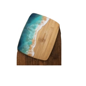Vente en gros de planche à découper en résine bleue avec planche à découper en bois de bonne qualité, taille et forme personnalisées, planche à découper de cuisine bon marché - Product Image 1