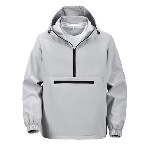Nouvelle veste à capuche mi-zippée décontractée et polyvalente pour homme, imperméable, style streetwear japonais et coréen, coupe ample, printemps-automne - Product Image 1
