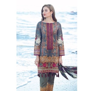 2021 modelo nuevo vestido pakistaní Venta caliente Amizing Color algodón césped traje muy hermoso brillante buen aspecto Salwar Kameez - Product Image 4
