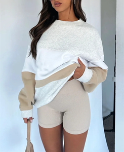 Custom Color Block Sweatshirt Women <b>Jumper</b> Fashion Streetwear High Quality <b>Pullover</b> Crewneck Sweatshirts Women Hoodie - Product Image 4