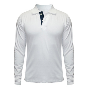 Fabricante de ropa para hombres para camisetas Polo 100% algodón ropa de calle patrón sólido diseño en blanco - Product Image 6