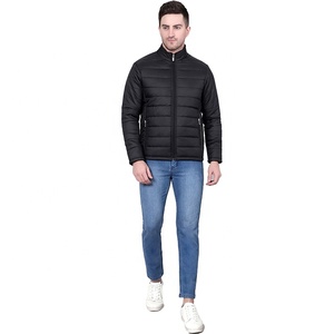 Men's Premium Quality 100% Polyester Stand Collar Puffer Jacket Full Zipper Winterwear Streetwear Formal Style <b>Winter</b> Front - Product Image 6