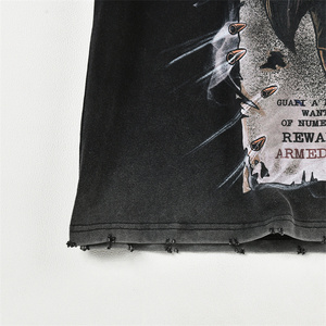 Camiseta con estampado DTG para hombre, ropa de calle, camisetas de algodón 100% de Hip Hop lavadas con piedra de gran tamaño, camiseta Vintage con gráfico personalizado - Product Image 5