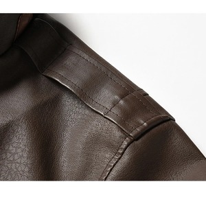 แจ็กเก็ตหนังแกะสำหรับผู้ชาย, แจ็คเก็ตหนังแกะกันลมระบายอากาศได้แฟชั่นรถจักรยานยนต์ทรงสลิมฟิตลำลองฤดูหนาว - Product Image 5