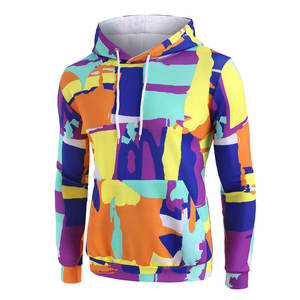 Men Sublimation Pullover Hoodie 100% polyester Soft and Breathable for <b>Outdoor</b> and Sportswear OEM/ODM Customization Available - Product Image 2