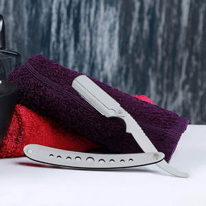 Maquinilla de afeitar Acero inoxidable Barbero Hoja recta Maquinilla de afeitar Hombres Maquinillas de afeitar con mango de madera - Product Image 6