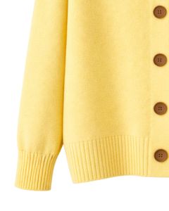 <b>Women</b> Yellow Button Front Knit <b>Cardigan</b> Sweater <b>Long</b> Sleeve Soft Casual Winter Top With Polo Collar <b>For</b> Ladies Fashion Wear - Product Image 6