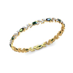 AJRETAIL Bracelet en diamant naturel 4.44ct Cascade dorée de couleur HI VS-SI or jaune-Bracelets de qualité fine - Product Image 1
