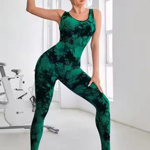 Ribbed Seamless Workout Jumpsuit for <b>Women</b> Full Sleeve One Piece Yoga <b>Romper</b>, Stretchy Fitness Bodysuit, Gym Activewear - Product Image 1