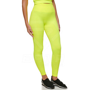 Mallas suaves de cintura alta lisas personalizadas coloridas de alta calidad para correr, ciclismo, Yoga, mallas personalizadas para mujeres y niñas - Product Image 1