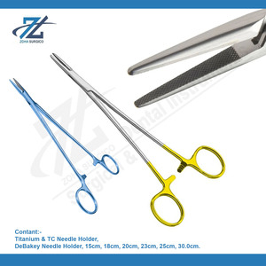 Titanium DeBakey Needle Holder 23.0cm Titanium Straight Needle Holder <b>Basis</b> <b>Surgical</b> <b>Instruments</b> Stainless Steel from Pakistan - Product Image 2