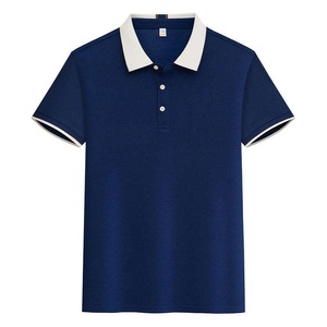 Col blanc pour homme pour chemise avec poche avant en jersey 100% coton respirant à manches courtes prêt pour la broderie Logo personnalisé Lettre - Product Image 6