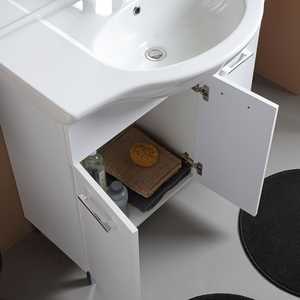 85cm White Export <b>Floor</b>-Standing Bathroom Cabinet with Sink and <b>Mirror</b> Ravenna Wall Unit Set - Product Image 5