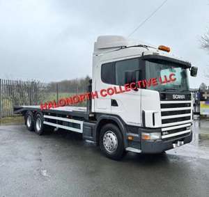 Camión de Transporte de Plataforma Plana Scania 124 L 360 de 1999, Camión de Remolque con Plataforma Hidráulica para Transporte de Vehículos - Product Image 2