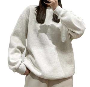 100 coton femmes sweats en gros col rond femmes décontracté blanc polaire pull col rond sweat - Product Image 4