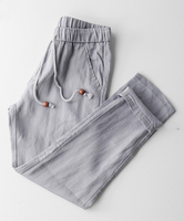 2025 automne grande taille ample droite Polyester/coton lin hommes décontracté en détresse Style Vintage écologique pantalon personnalisé