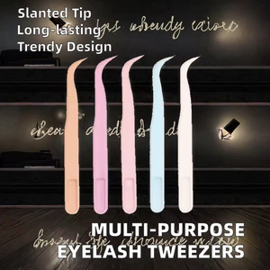 Pinzas de belleza de acero inoxidable de diseñador de moda perfectas para extensiones de pestañas, estilo de cejas - Product Image 4