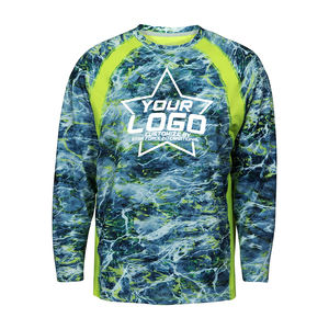 Logotipo personalizado Prensa de calor en blanco Serigrafía Logotipo Personalizado Hombres UPF 50 Camisas de pesca de manga larga con capucha - Product Image 1