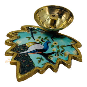 Printed Brass Gold-Plated Welded Modern Pichwai Diya/Deepak Tableware for Religious Home and Wedding Decorations & Gifting - Product Image 3