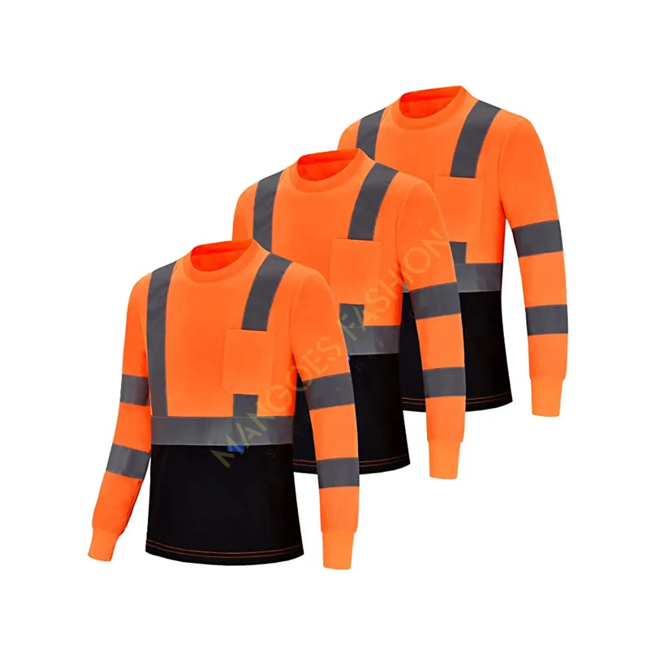 Reflecterende Veiligheids-T-Shirts Verkrijgbaar In Hoge Zichtbaarheid Met Lange Mouwen, Heavy-Duty Type R Klasse 2 Reflecterend Veiligheidsshirt