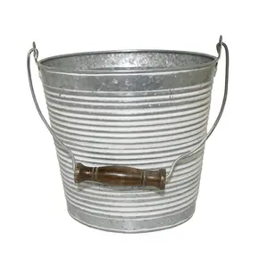 Wholesale Garden bucket Tin Pail Small Galvanized Metal Bucket Tin Pails with Handle for Flower display stand