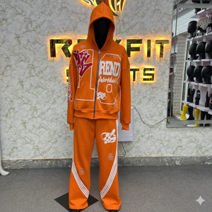 Fine Printed Custom Make Customer Demanded Low Price Zipper Tracksuit For Men Unique Style New Design Mens Tracksuits - Product Image 1