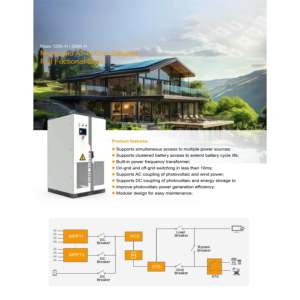 Armoire d'onduleur solaire hybride tout-en-un MicroGrid 250 kW 250 KWh 1000-1500 V Stockage d'énergie industriel et commercial entièrement fonctionnel - Product Image 3