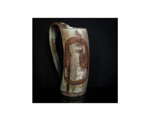 Stein de bière en corne de buffle authentique de qualité supérieure écologique 500ml cadeau de verres rustiques traditionnels de luxe pour hommes prix raisonnable - Product Image 1