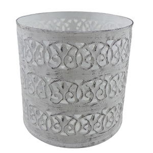 Nouveau pot de bougie votive de forme ovale en métal de designer blanc pour la maison et la décoration de Noël en vrac - Product Image 2
