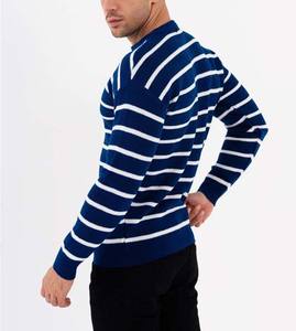 Color personalizado de manga larga transpirable Casual en blanco de cuello alto precio al por mayor de punto de invierno hombres ropa deportiva suéteres de lana de algodón - Product Image 4