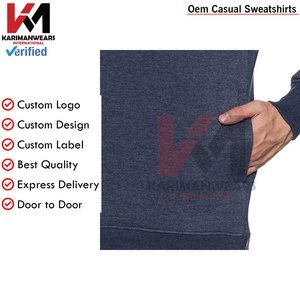 Sweatshirts pullover à logo personnalisé pour hommes Sweatshirts tricotés unis de qualité supérieure Impression par sublimation Fabricant de vêtements de haute qualité - Product Image 3