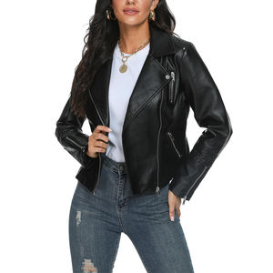 Chaqueta de Motociclista de Cuero Genuino de Alta Calidad para Mujer, Ropa de Invierno de Alta Calidad, Chaqueta de Cuero Genuino para Mujer - Product Image 1
