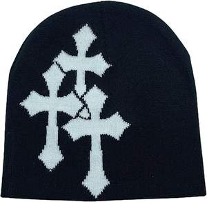 Gorros de punto suaves y cálidos con letras gráficas para hombre, gorro de invierno - Product Image 1