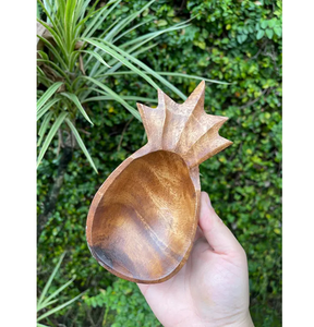 Juego de cuencos decorativos de piña de madera de acacia y mango marrón ecológico hecho a mano 7 "10" 11 "precio al por mayor para fiestas - Product Image 4