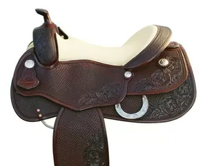 Selle de dressage sur mesure 2025, nouveau style western, cuir véritable, 100% cuir de vache, durable et confortable - Product Image 2