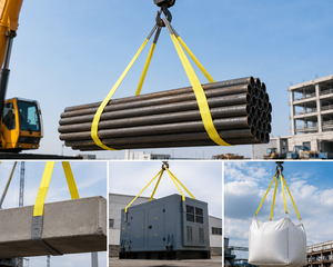Sangle de levage plate en polyester avec boucles renforcées, 3 tonnes, sangle haute performance, service ODM d'usine expérimentée - Product Image 2