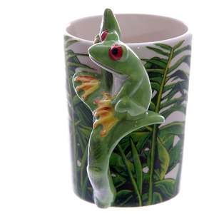 Novelty Frog Motif 3-D <b>Cup</b> Eco-Friendly Porcelain 400ml Hand Safe for Tea Milk Europe Cute Safe Customizable Packaging Accessory - Product Image 3