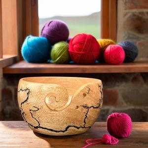 Bol à fil en bois Bol à crochet de conception unique avec LOGO Laser Bols à crochet en bois de pin pour support de fil pour crochet - Product Image 2