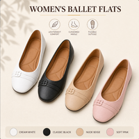 Chaussures plates pour femmes à boucle double anneau, empeigne plissée, semelle intérieure rose douce et rembourrée, semelle extérieure souple, ballerines plates, vente en gros