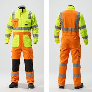 Custom Manufacturing New Arrival ANSI Class 2 Waterproof LED <b>Flash</b> Safety Coveralls with Customized Logo Full Sleeves Workwear - Product Image 6