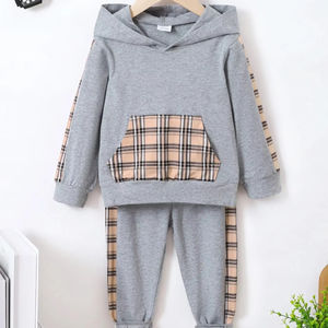 Venta al por mayor de ropa para niños y niñas personalizados niños con capucha y pantalones de chándal conjuntos de chándal - Product Image 5