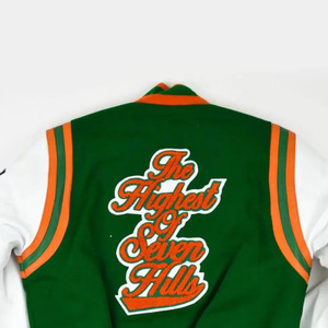 2023 Men's High Quality Custom Sporty Baseball Letterman Varsity Bomber Jacket O-Neck Front Logo Wholesale - Product Image 6