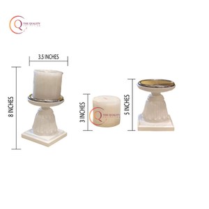 Portavelas de mármol de lujo, candelabro decorativo de Color blanco pulido Natural, accesorios para el hogar en suministros de precio al por mayor - Product Image 6