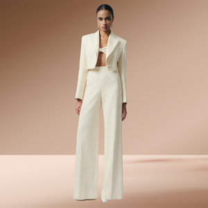 Veste à bon prix pour femmes ANIE EMB JACKET CROPPED EN LAINE Crop Top Tweed Coton biologique Vêtements de mode pour femmes du Vietnam - Product Image 2