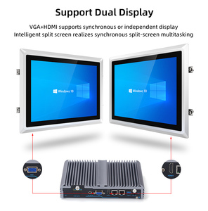 كمبيوتر مدمج صغير بدون مروحة مع ذاكرة SSD سعة 128 جيجابايت ومنفذ VGA وRS232 وذاكرة وصول عشوائي اختيارية 4 أو 8 جيجابايت للخوادم السحابية والتحكم الصناعي والحوسبة المكتبية - Product Image 3