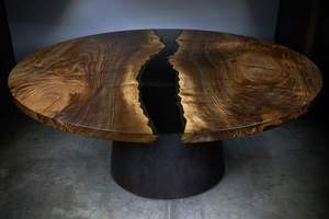 FORMES APPORTANT et BOIS Meilleure qualité Meubles de maison de luxe en bois de noyer massif Restaurant Salle à manger Café Rivière Cuisine Époxy - Product Image 5