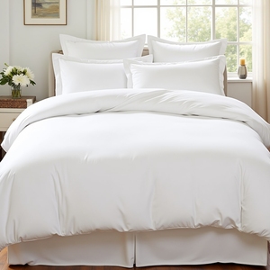 Housse de couette en coton 100% premium 250TC, tissage jet, design élégant à volants, 240 x 230 cm, lavable en machine - Product Image 1