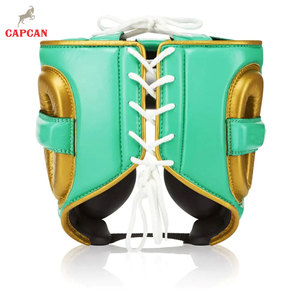 Protège-tête de boxe en cuir avec intérieur lisse, construction durable, rembourrage doux, caractéristiques de sécurité - Product Image 3