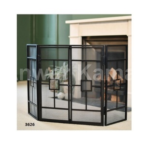 Venta caliente cubierta de chimenea plegable de Metal malla decorativa cubierta de protección contra chispas para sala de estar decoración interior del hogar - Product Image 2