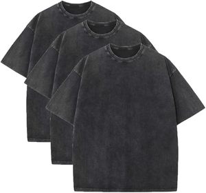 Las mejores camisetas de verano de algodón pesado de gran tamaño para hombres, camiseta Vintage, camisetas casuales de manga corta holgadas para hombres y mujeres - Product Image 6